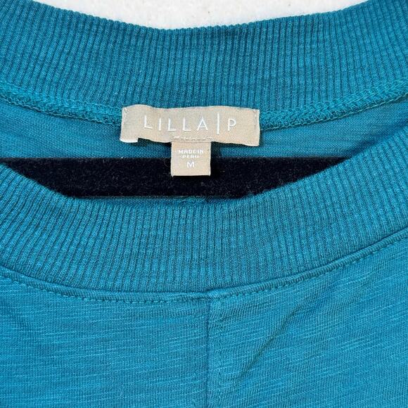 Lilla P Teal Green Long Sleeve Sweatshirt Tunic Dress Loose Fit Medium Lagenlook - Picture 6 of 7